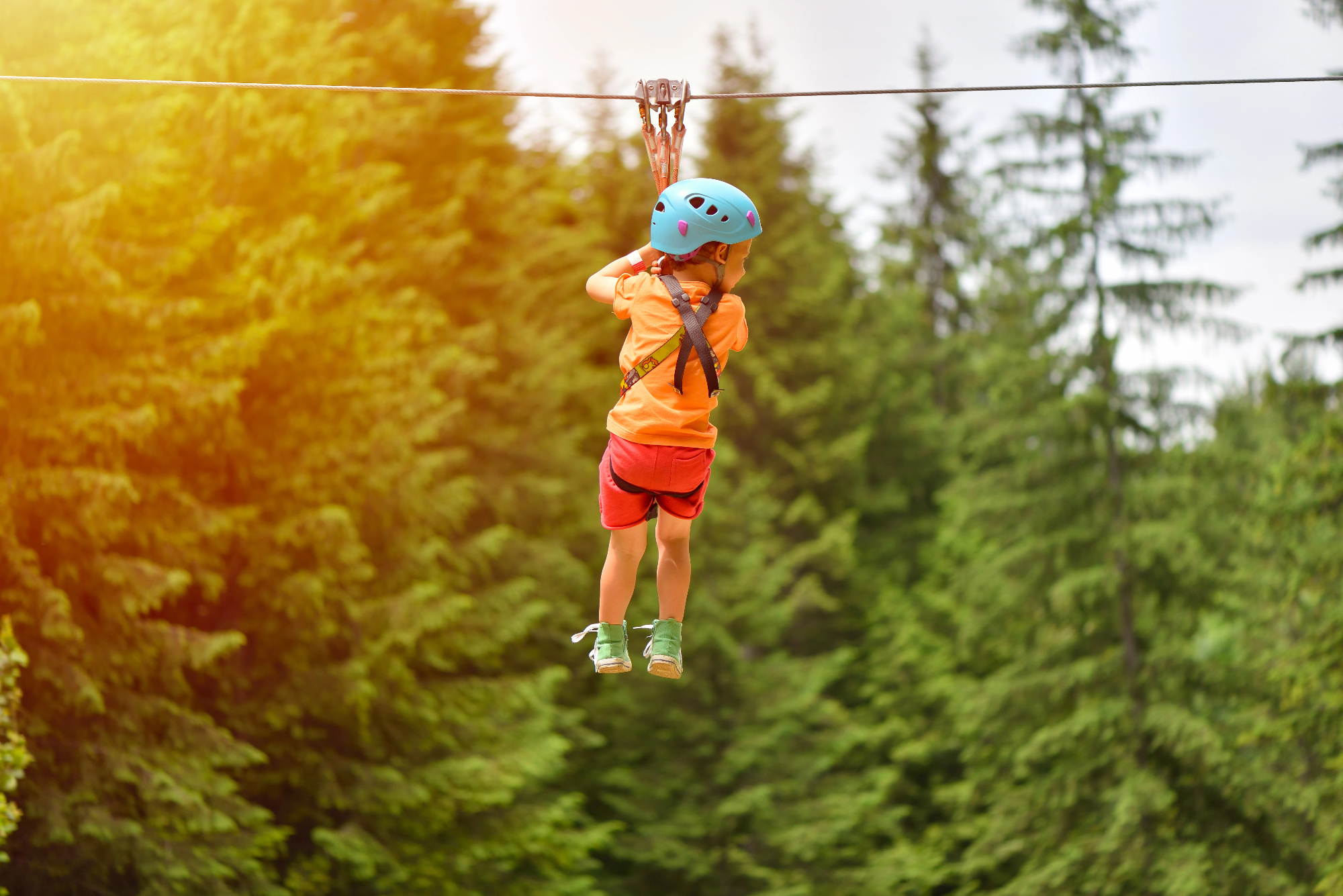 Otroci in zipline Bovec